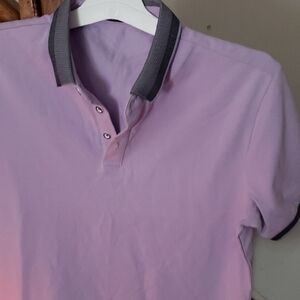Classic Lavender Polo with Contrast Collar
